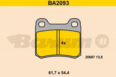 BARUM ba2093 -  Комплект тормозных колодок, дисковый тормоз