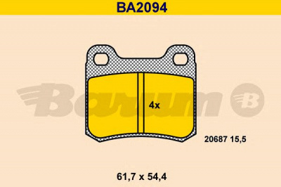 BARUM ba2094 -  Комплект тормозных колодок, дисковый тормоз