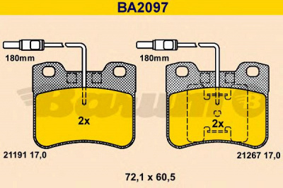 BARUM ba2097 -  Комплект тормозных колодок, дисковый тормоз