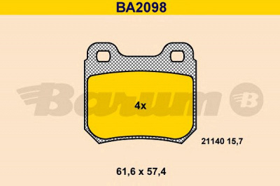 BARUM ba2098 -  Комплект тормозных колодок, дисковый тормоз