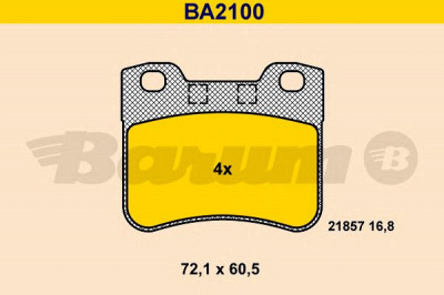 BARUM ba2100 -  Комплект тормозных колодок, дисковый тормоз