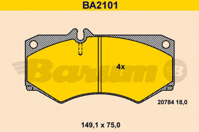 BARUM ba2101 -  Комплект тормозных колодок, дисковый тормоз