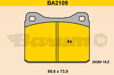 BARUM ba2109 -  Комплект тормозных колодок, дисковый тормоз
