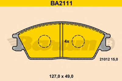 BARUM ba2111 -  Комплект тормозных колодок, дисковый тормоз
