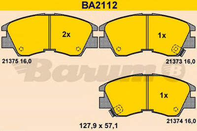 BARUM ba2112 -  Комплект тормозных колодок, дисковый тормоз