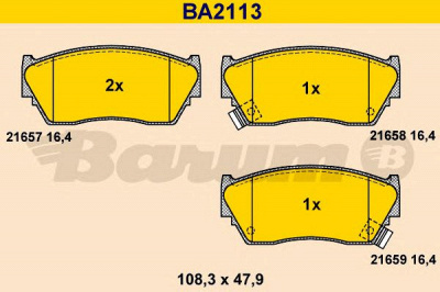 BARUM ba2113 -  Комплект тормозных колодок, дисковый тормоз