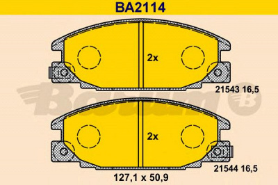 BARUM ba2114 -  Комплект тормозных колодок, дисковый тормоз