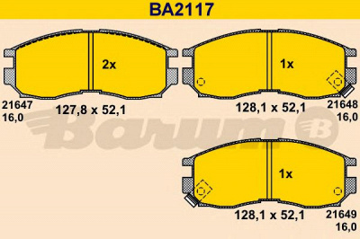 BARUM ba2117 -  Комплект тормозных колодок, дисковый тормоз