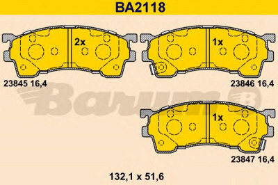BARUM ba2118 -  Комплект тормозных колодок, дисковый тормоз