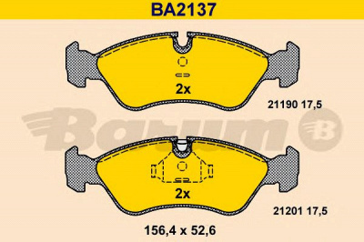 BARUM ba2137 -  Комплект тормозных колодок, дисковый тормоз