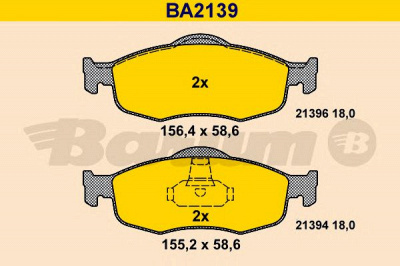 BARUM ba2139 -  Комплект тормозных колодок, дисковый тормоз