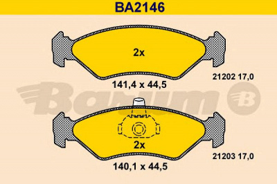 BARUM ba2146 -  Комплект тормозных колодок, дисковый тормоз