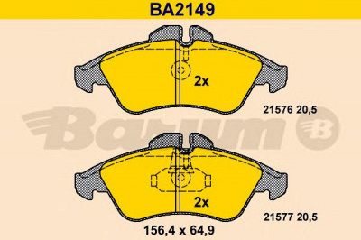 BARUM ba2149 -  Комплект тормозных колодок, дисковый тормоз