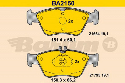 BARUM ba2150 -  Комплект тормозных колодок, дисковый тормоз