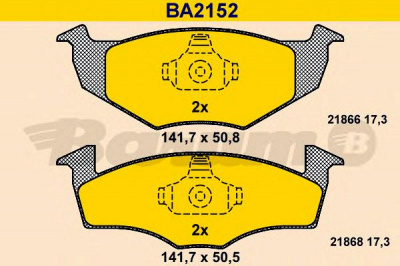 BARUM ba2152 -  Комплект тормозных колодок, дисковый тормоз
