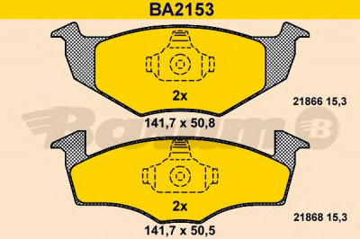 BARUM ba2153 -  Комплект тормозных колодок, дисковый тормоз