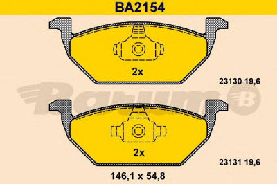 BARUM ba2154 -  Комплект тормозных колодок, дисковый тормоз