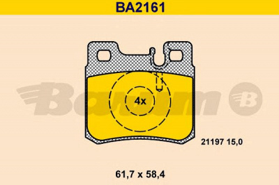 BARUM ba2161 -  Комплект тормозных колодок, дисковый тормоз