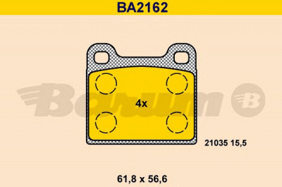BARUM ba2162 -  Комплект тормозных колодок, дисковый тормоз