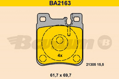BARUM ba2163 -  Комплект тормозных колодок, дисковый тормоз