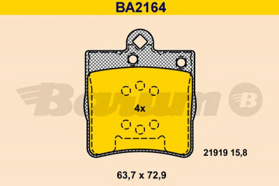BARUM ba2164 -  Комплект тормозных колодок, дисковый тормоз
