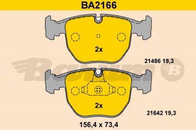 BARUM ba2166 -  Комплект тормозных колодок, дисковый тормоз