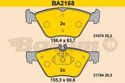 BARUM ba2168 -  Комплект тормозных колодок, дисковый тормоз