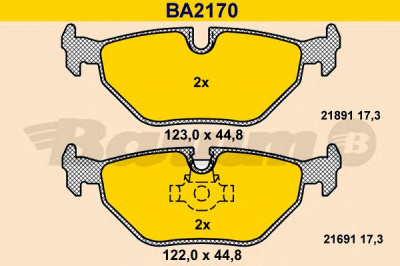 BARUM ba2170 -  Комплект тормозных колодок, дисковый тормоз