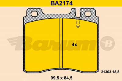BARUM ba2174 -  Комплект тормозных колодок, дисковый тормоз