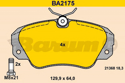 BARUM ba2175 -  Комплект тормозных колодок, дисковый тормоз