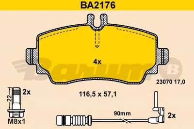 BARUM ba2176 -  Комплект тормозных колодок, дисковый тормоз