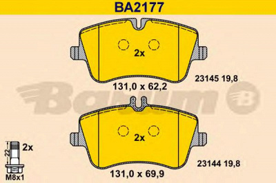 BARUM ba2177 -  Комплект тормозных колодок, дисковый тормоз