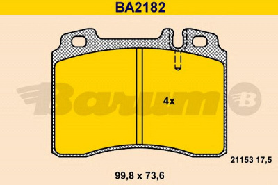BARUM ba2182 -  Комплект тормозных колодок, дисковый тормоз