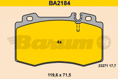 BARUM ba2184 -  Комплект тормозных колодок, дисковый тормоз