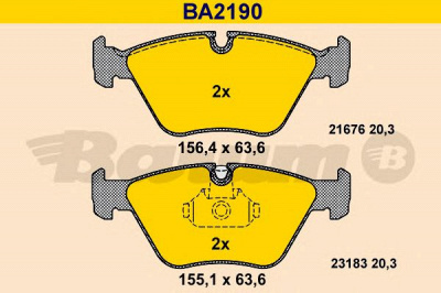 BARUM ba2190 -  Комплект тормозных колодок, дисковый тормоз