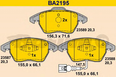 BARUM ba2195 -  Комплект тормозных колодок, дисковый тормоз