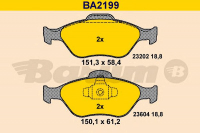BARUM ba2199 -  Комплект тормозных колодок, дисковый тормоз