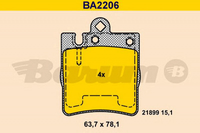 BARUM ba2206 -  Комплект тормозных колодок, дисковый тормоз