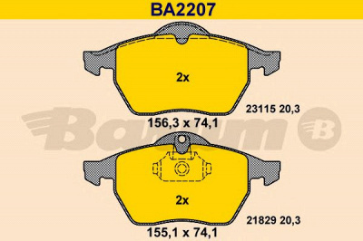 BARUM ba2207 -  Комплект тормозных колодок, дисковый тормоз