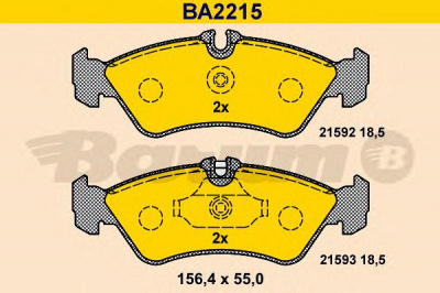 BARUM ba2215 -  Комплект тормозных колодок, дисковый тормоз