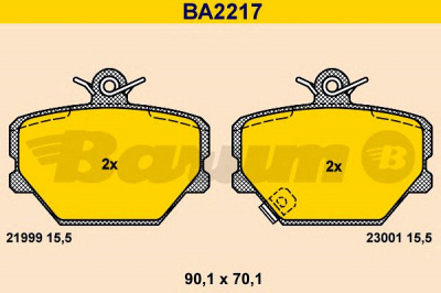BARUM ba2217 -  Комплект тормозных колодок, дисковый тормоз
