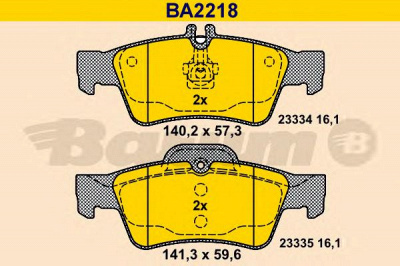 BARUM ba2218 -  Комплект тормозных колодок, дисковый тормоз