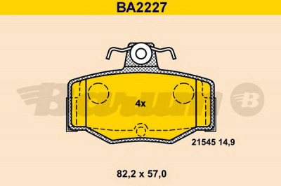 BARUM ba2227 -  Комплект тормозных колодок, дисковый тормоз
