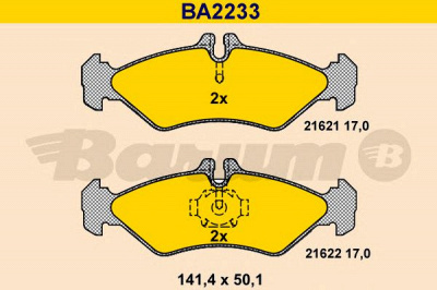 BARUM ba2233 -  Комплект тормозных колодок, дисковый тормоз