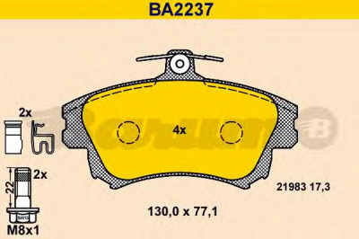 BARUM ba2237 -  Комплект тормозных колодок, дисковый тормоз
