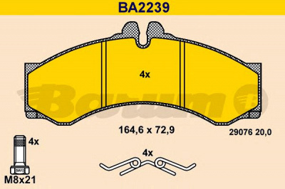BARUM ba2239 -  Комплект тормозных колодок, дисковый тормоз