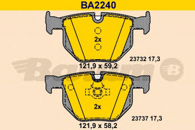 BARUM ba2240 -  Комплект тормозных колодок, дисковый тормоз