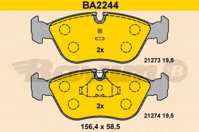 BARUM ba2244 -  Комплект тормозных колодок, дисковый тормоз