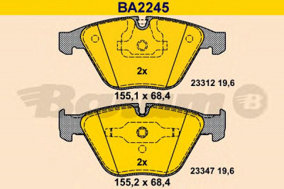BARUM ba2245 -  Комплект тормозных колодок, дисковый тормоз