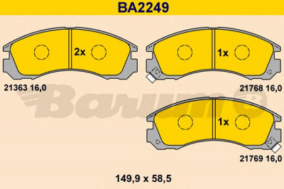 BARUM ba2249 -  Комплект тормозных колодок, дисковый тормоз
